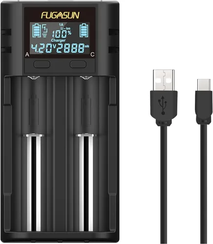 Cargador de batería 21750 21700, LCD inteligente 18650 cargador de batería para 20700 22700 26650 26700 16340 (RCR123) 17670 batería recargable con
