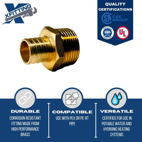 Miniatura 3 de Adaptador NPT macho de 1" Pex x 1", latón (1)