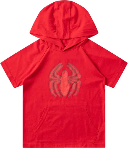 Miniatura 2 de Marvel Spiderman - Conjunto de camiseta con capucha y pantalones cortos para niños pequeños