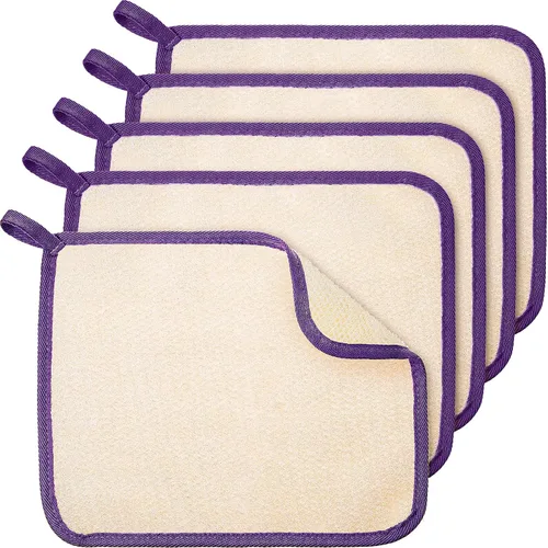 Miniatura 15 de Tatuo 5 paños exfoliantes para el rostro y el cuerpo, tejido de toalla para el baño, exfoliante, masaje, paño de baño para mujeres y hombres, 10.63