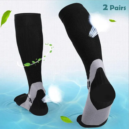 Miniatura 2 de Compression Socks For Women & Men Circulation (2 Pairs) - Best Support For Running Nurses Recovery Cycling Flight Athletic