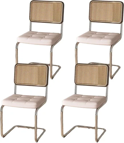 Miniatura 16 de Sillas de comedor de ratán, sillas de cocina, sillas de comedor modernas con madera maciza para cocina, sala de estar, silla de mediados de siglo
