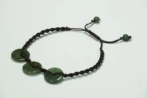 Miniatura 2 de Infinityee888 - Pulseras de cuentas de jade con moneda verde Feng Shui para hombres, mujeres, pulsera -BC01, Piedra