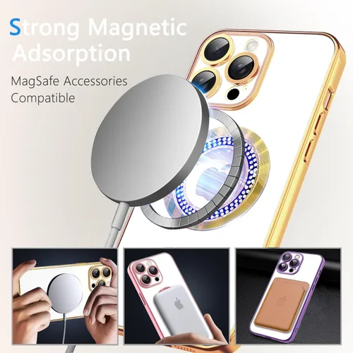 Miniatura 121 de Misscase Funda magnética con purpurina para iPhone 11 compatible con MagSafe, protección completa, delgada, a prueba de golpes, antiarañazos