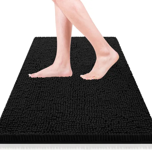 Miniatura 21 de Alfombras de baño 47x17 pulgadas, súper absorbentes, suaves, gruesas, lavables a máquina, alfombra de baño de chenilla, antideslizante para piso