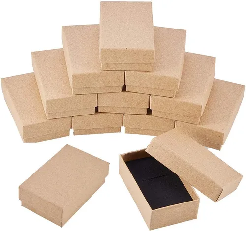 Miniatura 10 de BENECREAT Paquete de 24 cajas pequeñas de cartón para pendientes de 1.88 x 1.8 x 1.33 pulgadas, cajas de regalo cuadradas de cartón para Navidad