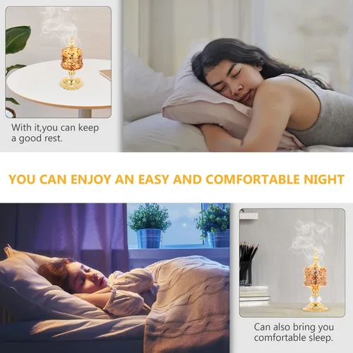 Miniatura 7 de SOIMISS Quemador de incienso de hierro de estilo europeo para decoración del hogar, bodas y festivales, accesorio de aromaterapia para purificar