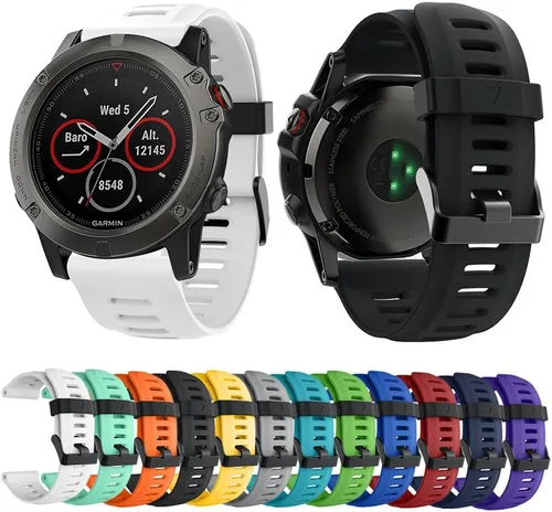 Miniatura 7 de Correa para Garmin Fenix 3, correa de repuesto de silicona suave para reloj inteligente Garmin Fenix 3 HR (sin rastreador)