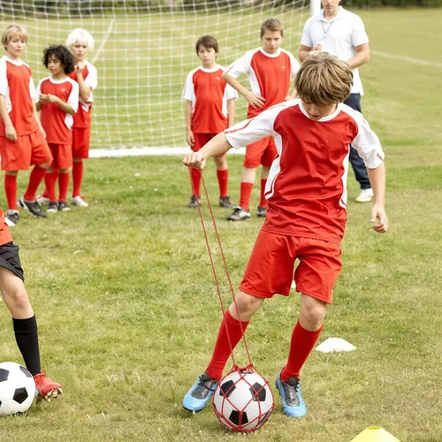 Miniatura 4 de 2 unidades de pelota de fútbol para entrenamiento de retorno, red de entrenamiento de fútbol para patadas de fútbol, para pelotas de tamaño 3, 4, 5