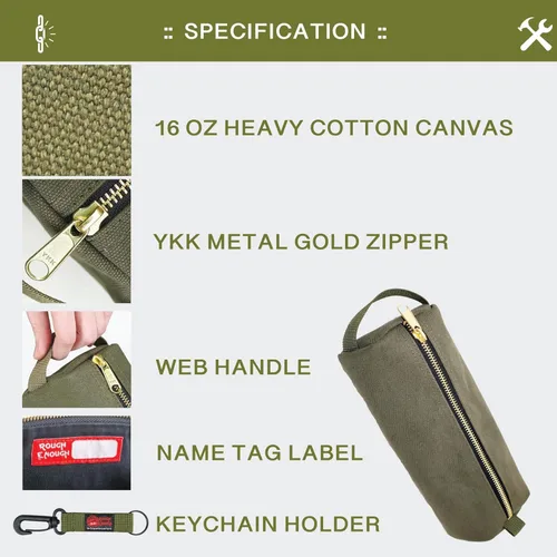 Miniatura 4 de Rough Enough - Bolsa de herramientas pequeña de lona para motocicleta, accesorios de bicicleta, organizador de almacenamiento con asa de cremallera