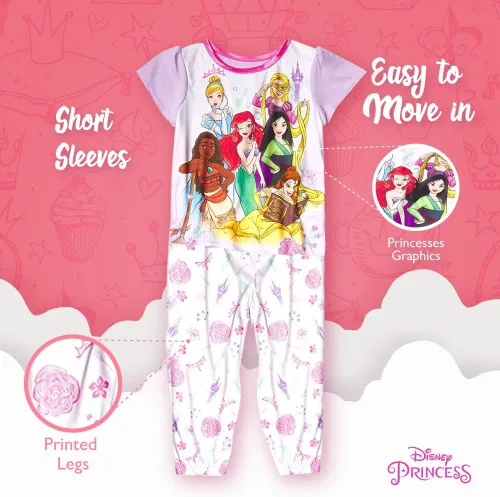 Miniatura 4 de Disney Conjunto de pijama de 3 piezas para niña, suave y lindo para niñas