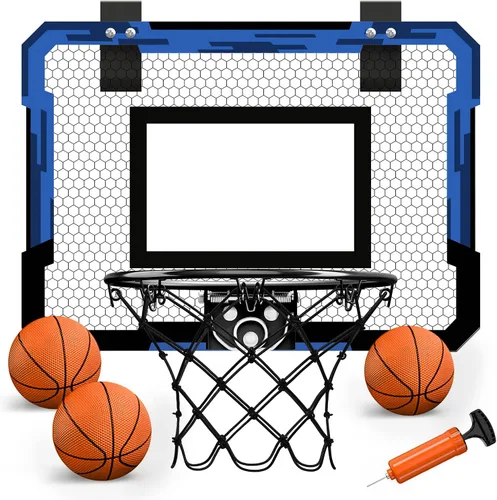 Miniatura 14 de QDRAGON Aro de baloncesto para interiores para niños, mini aros de baloncesto sobre la puerta con 7 luces LED, juguetes de baloncesto, regalos