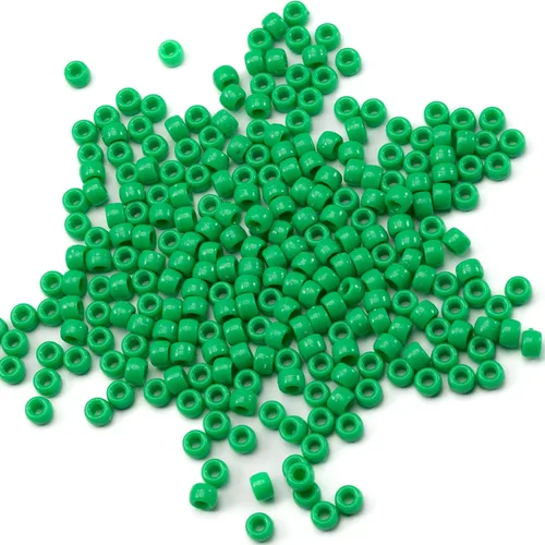 Miniatura 34 de 1000 piezas de cuentas de pony acrílicas de un solo color de 6 x 9 mm a granel para hacer joyas, aretes, trenzado de cabello Azul Oscuro