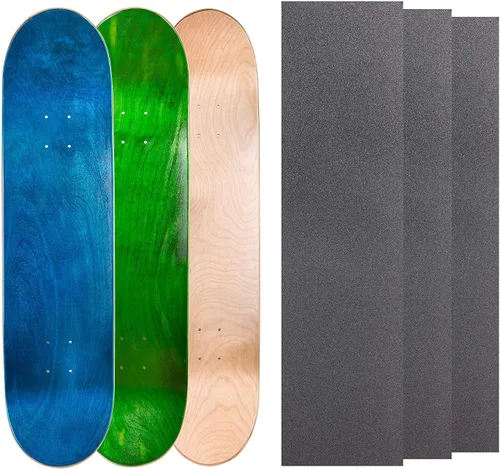 Miniatura 32 de Cal 7 Tablas de patineta de arce en blanco con cinta de agarre (paquete de 3, combinaciones)
