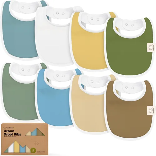 Miniatura 42 de Paquete de 8 baberos orgánicos para bebés niños, niñas - baberos de algodón suave para babear y dentición para bebé niña y niño, extra absorbentes