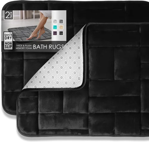 Miniatura 57 de Clara Clark - Tapete para baño, de espuma viscoelástica, terciopelo y felpa ultra suave, antideslizante, lavable a máquina y de secado rápido, de 17