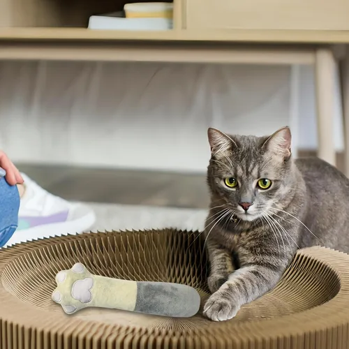 Miniatura 7 de Andiker Cat Toys - Patas de gato, 10.5 pulgadas, juguetes de hierba gatera con sonido arrugado, suave y duradero, juguetes interactivos para gatitos