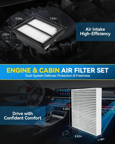 Miniatura 4 de PHILTOP Engine & Cabin Air Filter Set, Compatible with Nissan Sentra 2013-2019, Juke 2011-2017, Replace CA6900 CF11177 Car Accessories