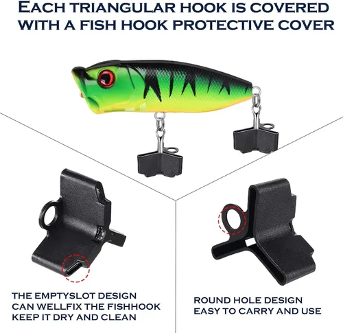 Miniatura 5 de Kit de caja de aparejos de pesca de 104 piezas con señuelos de pesca, ganchos, pesas, herramienta para quitar anzuelos y accesorios de pesca, juego