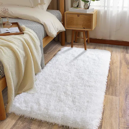 Miniatura 93 de Alfombras suaves para pasillos de dormitorio, nuevas, con parte inferior antideslizante mejorada, de 2 x 3, alfombra esponjosa y peluda verde