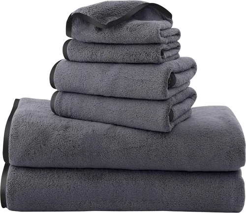 Miniatura 31 de TENSTARS Toallas de baño de seda con dobladillo para baño en liquidación - 27 x 55 pulgadas, ligeras, finas y de secado rápido, toalla absorbente