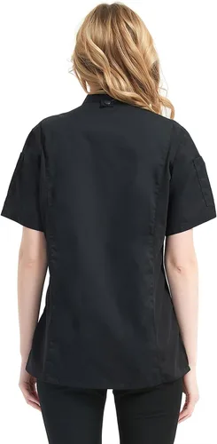 Miniatura 4 de TopTie Chaqueta de chef de manga corta para mujer