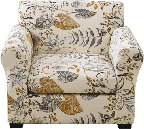 Miniatura 71 de KRFOONN - Fundas elásticas de 4 piezas para sillón y sofá, funda con estampado y 3 fundas independientes para cojines de asiento, lavables, Color01
