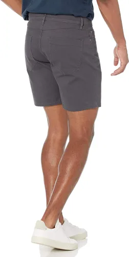 Miniatura 2 de Tienda Essentials Pantalón corto ajustado de 7 pulgadas con entrepierna elástica de 5 bolsillos para hombre