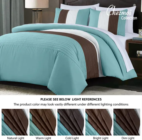 Miniatura 5 de Chezmoi Collection Briar Juego de 7 Piezas Queen Bed in a Bag - Juego de Edredón de Microfibra Ligera para Todas las Estaciones - Incluye Sábanas