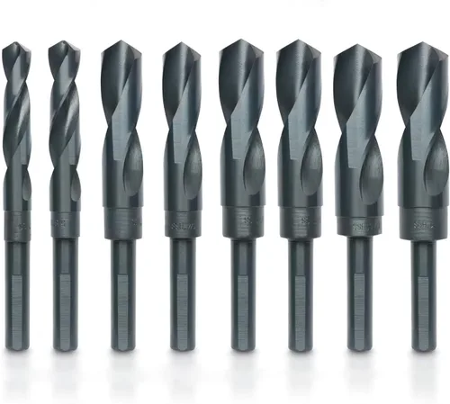 Miniatura 5 de HILTEX 10005 Juego de brocas jumbo Silver & Deming, 8 piezas, vástago de 1/2 pulgada, brocas industriales grandes de 9/16 a 1 pulgada, para metal