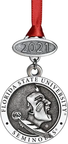 Miniatura 15 de Adorno de Alabama sin fecha Adorno de árbol de Navidad esculpido a mano Incrustación de metal de peltre Alma Mater intrincadamente elaborada