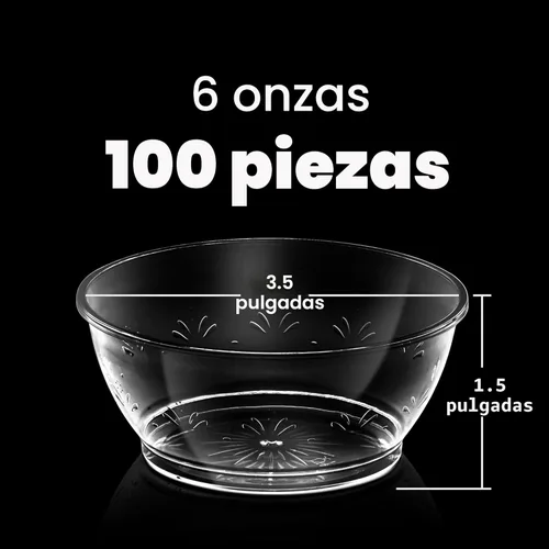 Miniatura 6 de JoyServe Mini cuencos de plástico transparente – A granel paquete de 100 cuencos desechables de plástico duro de primera calidad para postres
