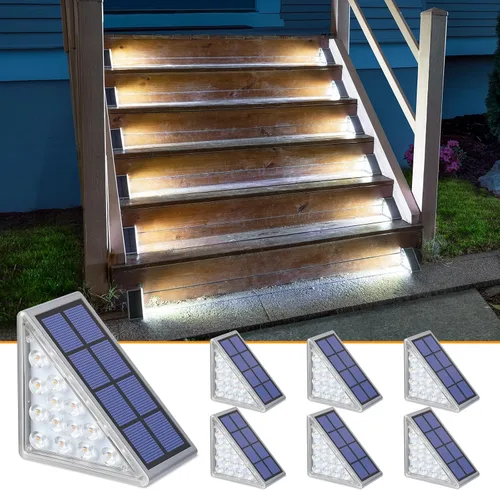 Miniatura 12 de NIORSUN Luces solares, impermeabilidad IP67, encendido/apagado automáticos, para escalones exterior, escalera, patio, porche, puerta delante, acera
