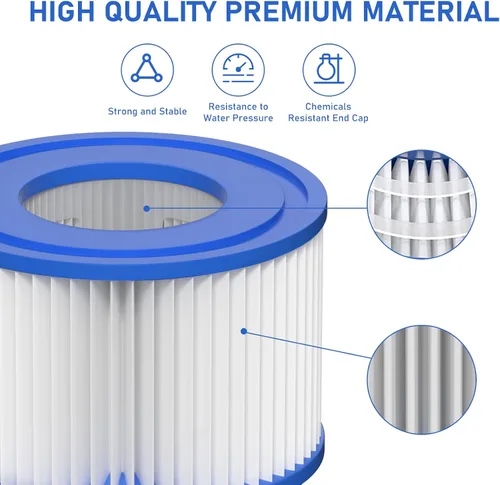 Miniatura 3 de Cartucho de filtro para bañera de hidromasaje tipo VI compatible con bomba de piscina Lay-Z-Spa, Coleman SaluSpa 90352E, 58323E, 58323 (paquete de 8)