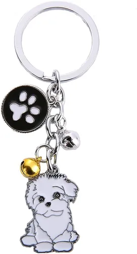 Llavero conmemorativo para mascotas, llavero con colgante de perro, lindas etiquetas de identificación de cachorro, llavero de metal para perros,