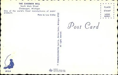 Miniatura 2 de Charmin Mill Cheboygan, Michigan MI - Postal vintage original