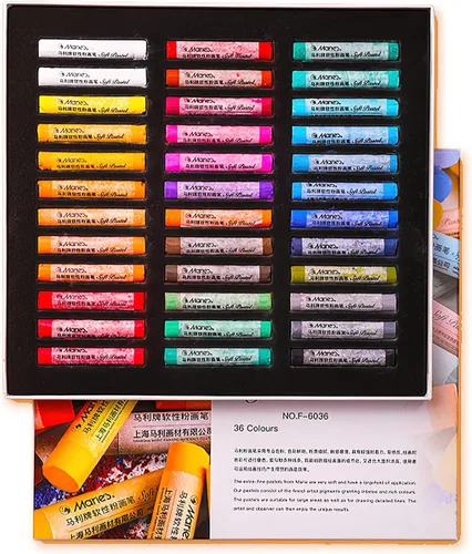 Miniatura 14 de YYMIYU Pasteles de tiza de color neutro para artistas profesionales, 48