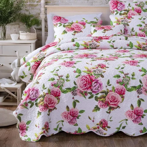 Miniatura 6 de DaDalogy Bedding - Juego de cama floral de 14 piezas en una bolsa, diseño de rosas románticas, juego de sábanas bajeras y encimeras con funda