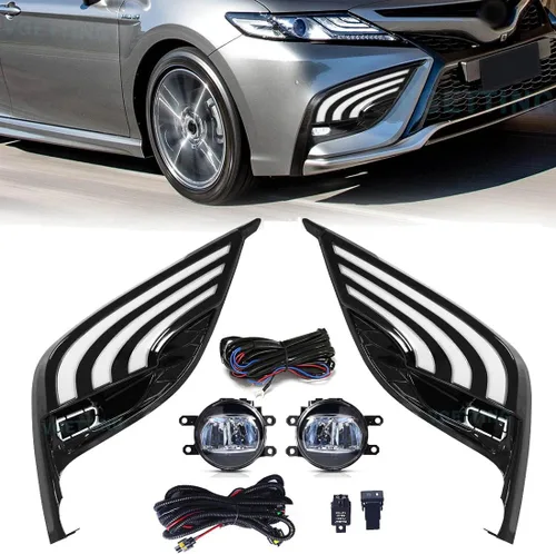Luz de circulación diurna para Toyota Camry 2021-2023 Reemplazo de luz antiniebla Tri-colores DRL con bombilla LED para Camry SE XSE Luz de Camry