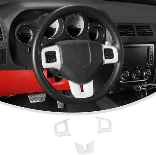 Miniatura 13 de Linskip Moldura para volante compatible con Dodge Challenger/Charger/Durango/Dart 2009-2014 y Journey 2013-2022, funda para volante para accesorios