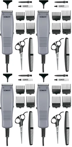 Miniatura 7 de ConairMAN Simple Cut, cortapelos para hombres, kit de corte de cabello para el hogar de 12 piezas Negro