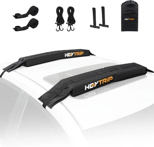 HEYTRIP Almohadillas Universales Suaves para Portaequipajes de Techo para Kayak/Tabla de Surf/SUP/Canoa con Correas de Amarre de 15 Pies y Bolsa de