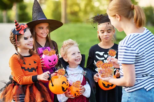 Miniatura 4 de Fruidles Caramelos de paletas de tatuaje de calabaza naranja, ideal para rellenos de bolsas de fiesta, envueltos individualmente (media libra)
