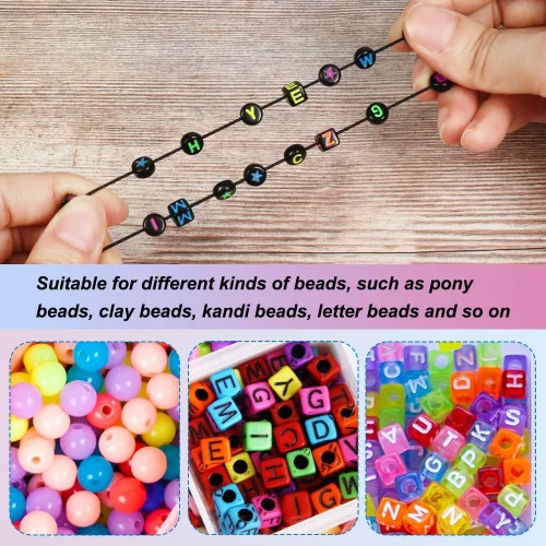 Miniatura 5 de Cuerda elástica negra, cuerda elástica de 328 pies de 0.039 pulgadas para hacer pulseras, collares, joyería, cuentas y manualidades (sin cuentas)