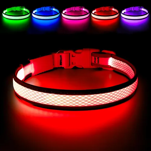 Miniatura 10 de Collar de perro LED, collar de perro con luz USB recargable, luces de perro más brillantes para caminar por la noche, collar de perro ajustable
