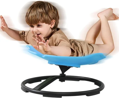 Silla giratoria sensorial para niños con autismo, asiento giratorio en forma de pez de 360°, silla para sentarse y girar para niños pequeños con Azul
