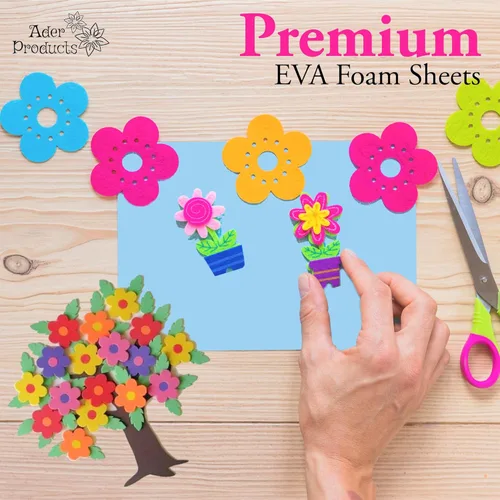 Miniatura 4 de Hojas de espuma EVA negra, paquete de 12, 0.079 in de grosor, 6 x 9 pulgadas, papel de espuma artesanal para artes y manualidades, por Ader Products