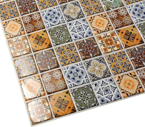 Miniatura 4 de Dundee Deco Panel de pared 3D de PVC con patrones fractales abstractos de imitación multicolor, 3.2 pies x 1.6 pies (37.8 in x 18.9 in), decoración