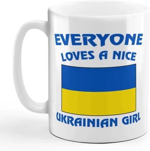 Speedy Pros Taza de té de café con texto en inglés «Everyone Loves A Nice Ukrainian Girl» Ucrania Ukrainians Coffee Tea Cup Holiday Christmas