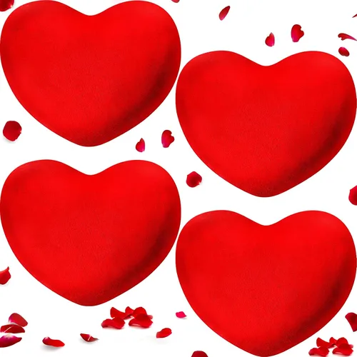 Miniatura 7 de Queekay 4 piezas de almohada de corazón de San Valentín lindo cojín de peluche de San Valentín en forma de corazón, almohada decorativa de peluche